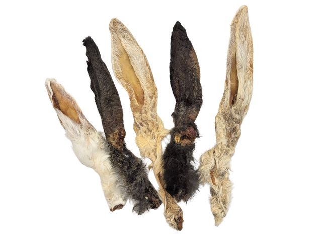 Rabbit Ears with Fur Treat Chews For Dogs Puppies