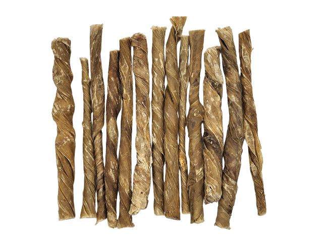 Twisted Beef Bladder Sticks Treat Chew For Dogs Puppies