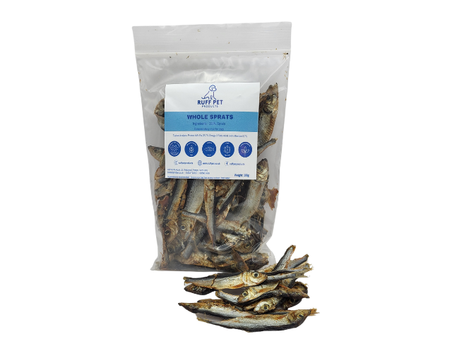 Bag of Whole Fish Sprats Treat For Dogs Puppies